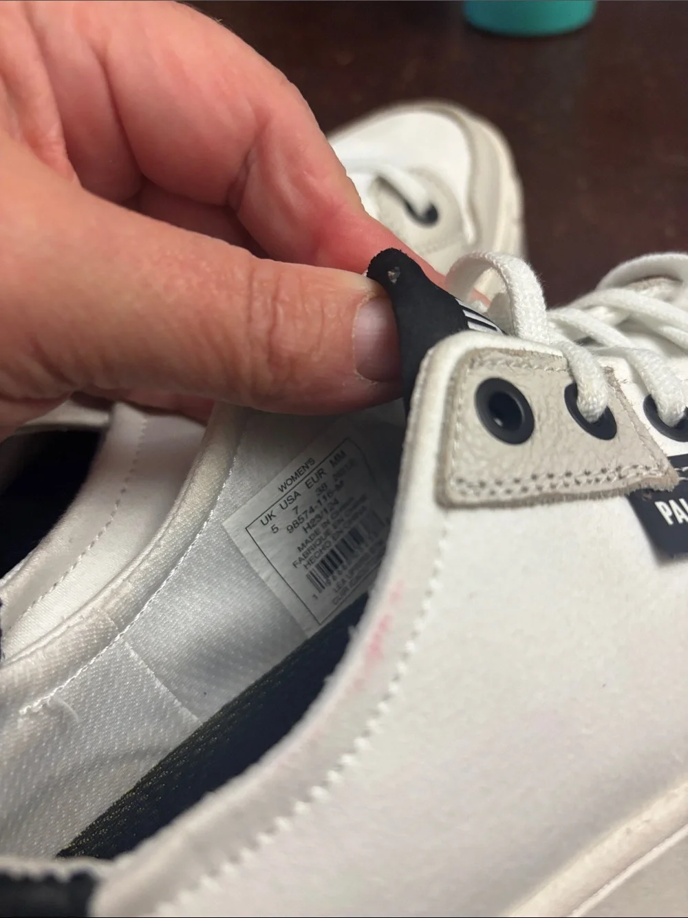 White palladium chunky sole 7 woman’s tennis shoes cloth leather walking preppy